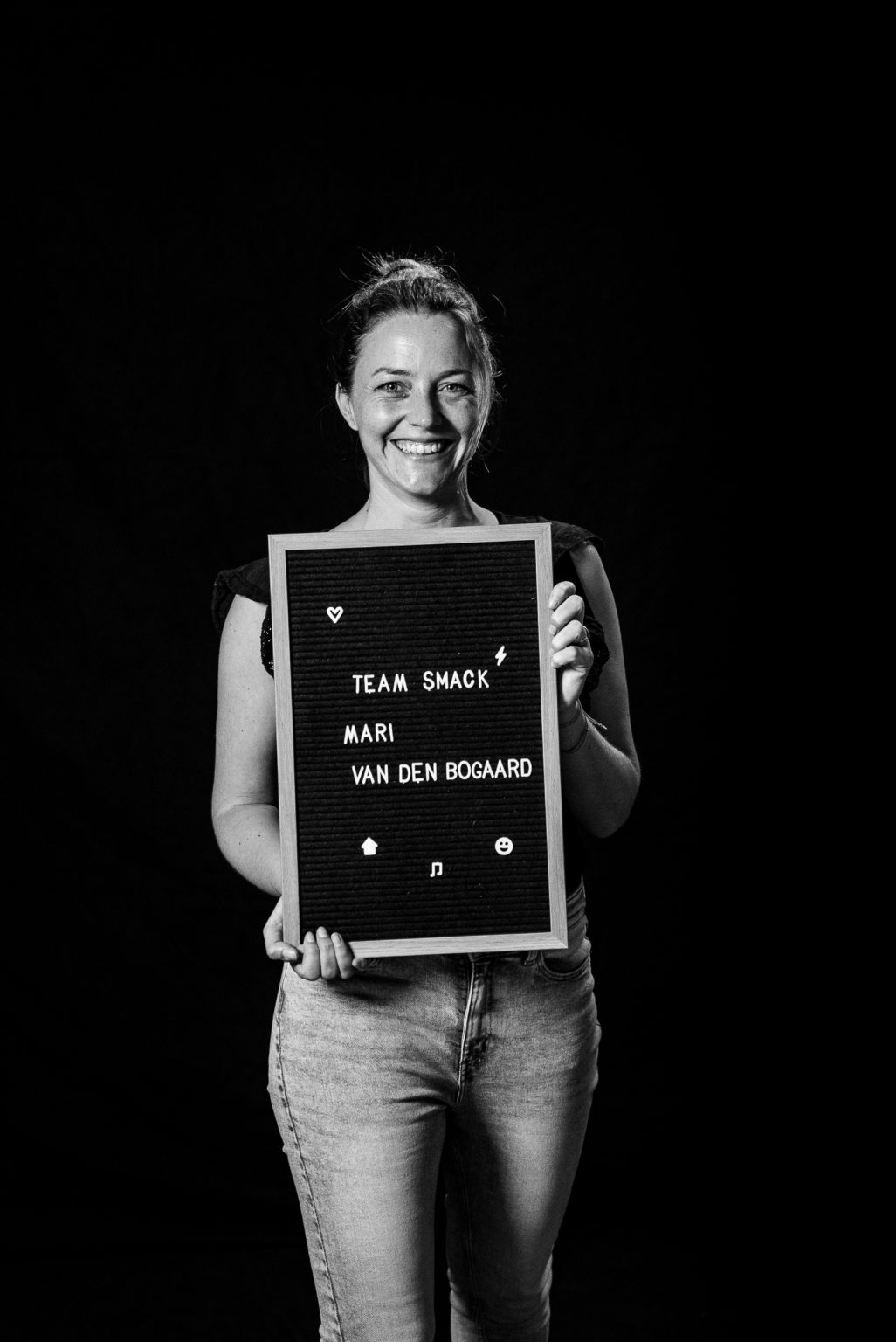 Mari van den Bogaard with sign for Smack Media