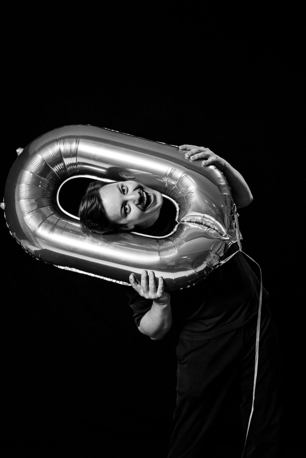 Moritz Kluth being silly with a baloon